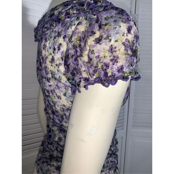 Y2K AB STUDIO Floral Mesh Top Size Small‎ - Picture 4 of 10